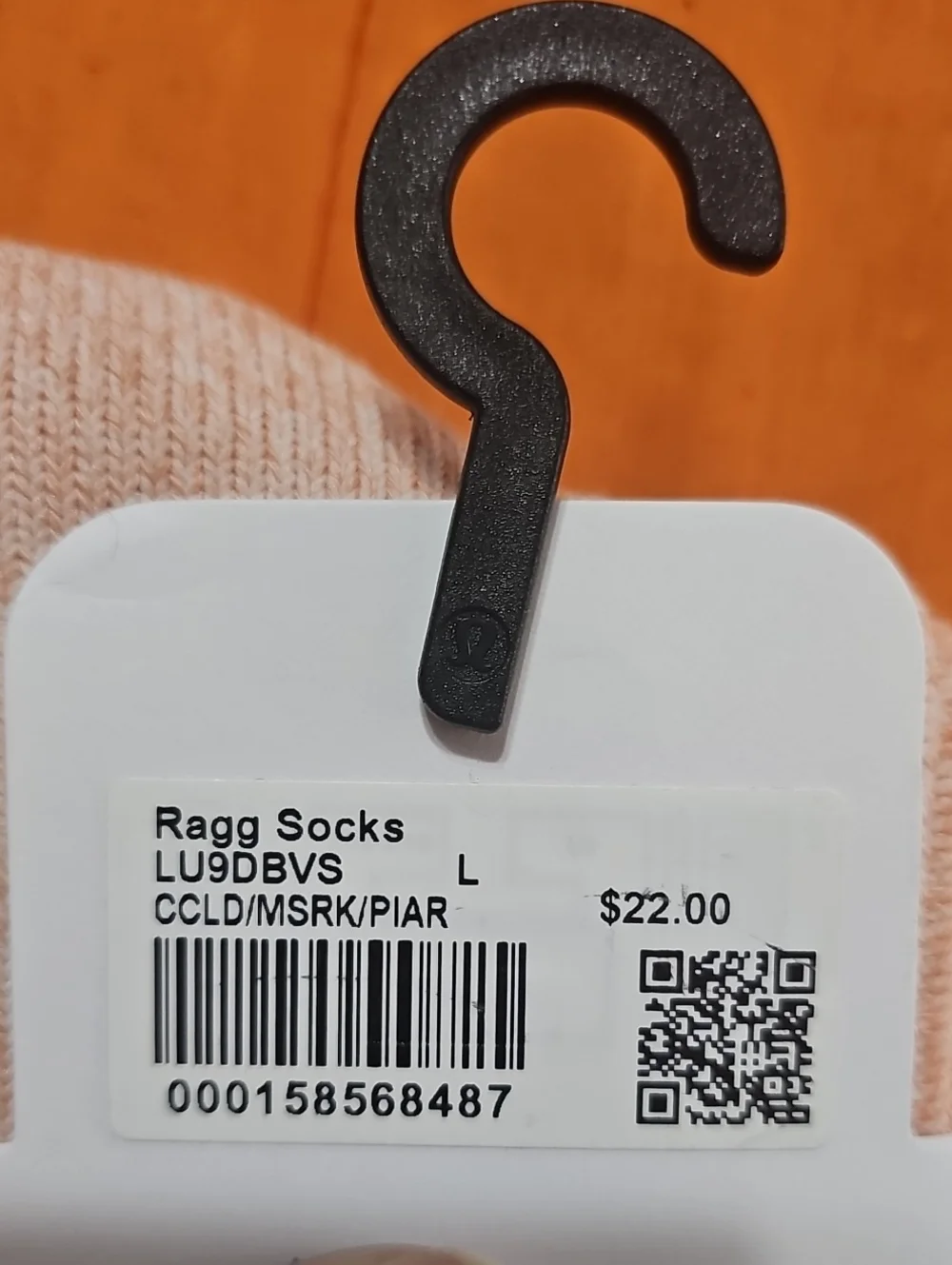 Lululemon Ragg Socks, Nwts! Womens Sz Large, Crew Length! CCLD/MSRK/PIAR